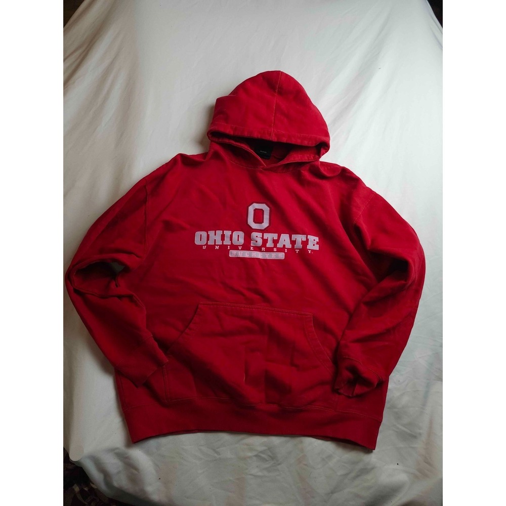 TSI‎ Ohio State University Buckeyes Hoodie Mens XL Red Graphic Sweatshirt Y2K